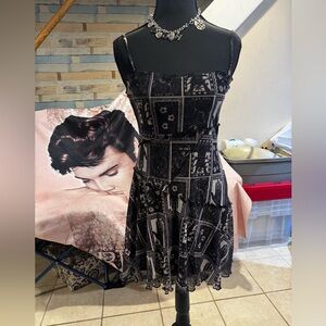 Urban Outfitters Black Tarot-Print Mini Dress